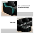 thumbnail image 6 of Black U-Shaped Cloud Couch with 2 Ottomans, Modern Teddy Fabric Boneless Sectional Sofa in a Box for Living Room, Modular Floor Couch, Deep Seat, No Assembly Required, Sofas para Sala, 6 of 8