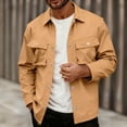 thumbnail image 2 of Ahabrexf Mens Long Sleeve Jacket Casual for Men Polyester Lapel Multi-Pocket Workwear Blouse Solid Color, 2 of 6