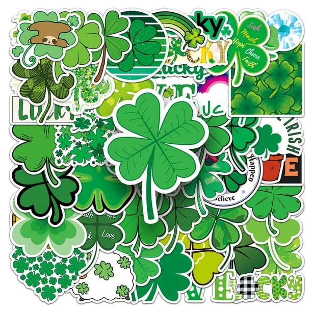 Pegatinas Lucky Clover, 50 unidades, para álbum de recortes, diario y papel