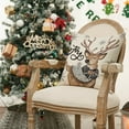 thumbnail image 5 of Christmas Snowman Reindeer Gloves Eucalyptus Throw Pillow Covers, 18 x 18 Inch Winter Holiday Stripes Cushion Case Decoration for Sofa Couch Set of 4, 5 of 7