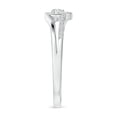 thumbnail image 4 of Angara Natural Round Diamond Heart Shaped Promise Ring in Platinum for Women - April Birthstone Jewelry | 2.5mm Diamond Split Shank Ring (Ring Size = 7), 4 of 10