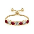 thumbnail image 2 of ANGARA Natural Seven Stone Ruby and Diamond Tennis Bolo Ring in 14K Yellow Gold for Women (Size-2.5mm) | July Birthstone, Birthday, Anniversary, Jewelry Gift for Women | Natural Ruby Ring, 2 of 8