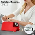 thumbnail image 6 of Wallet Case for iPhone 15 with Shoulder Strap & RFID Blocking Card Slots Holder Kickstand & Finger Ring, Magnetic Flip Folio Zipper Purse Case, PU Leather Cover Handbag, Red, 6 of 8