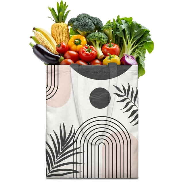 Décoration Rustique pour la Maison Esthétique Sac d'Épicerie Lavable - Pliable Réutilisable