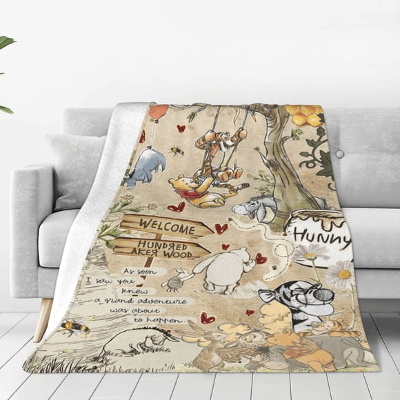 Winnie Bear P-ooh Soft Flannel Blankets Bedding Fleece Fuzzy Blanket Throw Blankets Sofa Couch