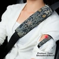 thumbnail image 4 of WYYP Flowers Leaves Blue Background Car Seat Belt Cover Pad Ideal for Car Interior Accessories 2Pcs, 4 of 6