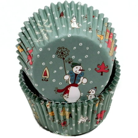 Chef Craft Paper Patterned Cupcake Liners, 50 Count, Green/red/White