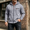 thumbnail image 2 of hoksml Men's Zip Up Hoodie Jacket Long Sleeve Solid Hooded Sweatshirt with Zipper Pocket for Daily Casual Fall Comfort, 2 of 9