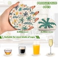 thumbnail image 3 of Haosy Set of 6 Drink Woven Coaster with Holder Heat Resistant Non-Slip Bar Coasters 4 Inches Palm Trees Shells Wave, 3 of 7