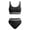 Black, variant on Kilaqueen Teen Girls Swimsuit Two Piece Color Block Bikini Sets Adjustable Straps High Waist Sporty Bikini Bathing Suit with Chest Pad Swimwear
