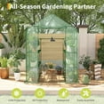thumbnail image 2 of IDEALHOUSE Greenhouses, Green, 4.69x2.4x6.4ft, Walk-In Portable Plant Greenhouse, PE Cover, Zipper Door, Screen Vents, 16mm Frame, Up to 12 Pots, Tool-Free Assembly, 2 of 7