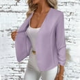 thumbnail image 5 of Casual Jackets for Women 3/4 Sleeve Solid Color Lapel Cardigan Casual Business Commuting Wear Spring Fall Outfits (XL, Purple), 5 of 6