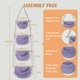 thumbnail image 2 of 4 Tier Hanging Fruit Basket, Purple Boho Handwoven Cotton Rope Macrame Fruit Storage for Kitchen Bathroom Bedroom, Detachable Wall Hanging Basket Over Door Organizer for Fruit Veggie Plant Decor, 2 of 9