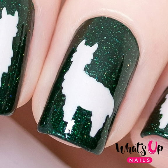 Whats Up Nails - Llama Vinyl Stencils Nail Art Design