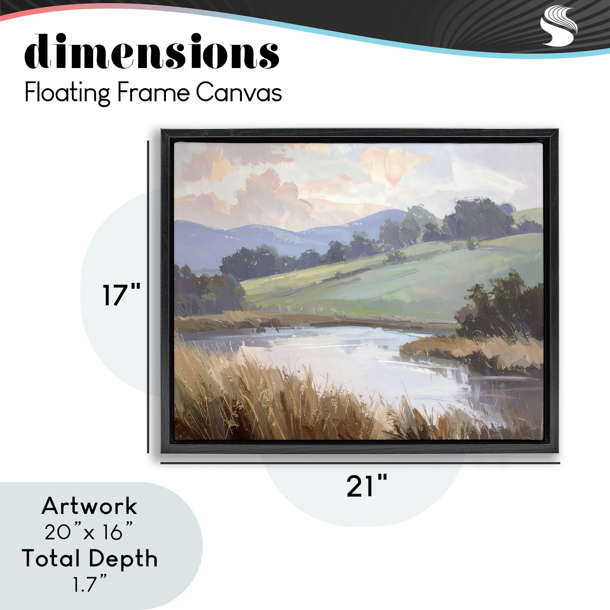 Stupell Industries Subtle Distant Mountains Black Framed Floater Canvas Wall Art, design by Alonza Saunders