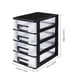 thumbnail image 3 of Armario de almacenamiento de cuatro niveles, tipo cajón, portátil, multifuncional, organizador de muebles (negro y transparente), 3 of 7
