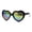Black, variant on Diva Womens Mirrored Color Mirror Lens Plastic Heart Shape Sunglasses Pink