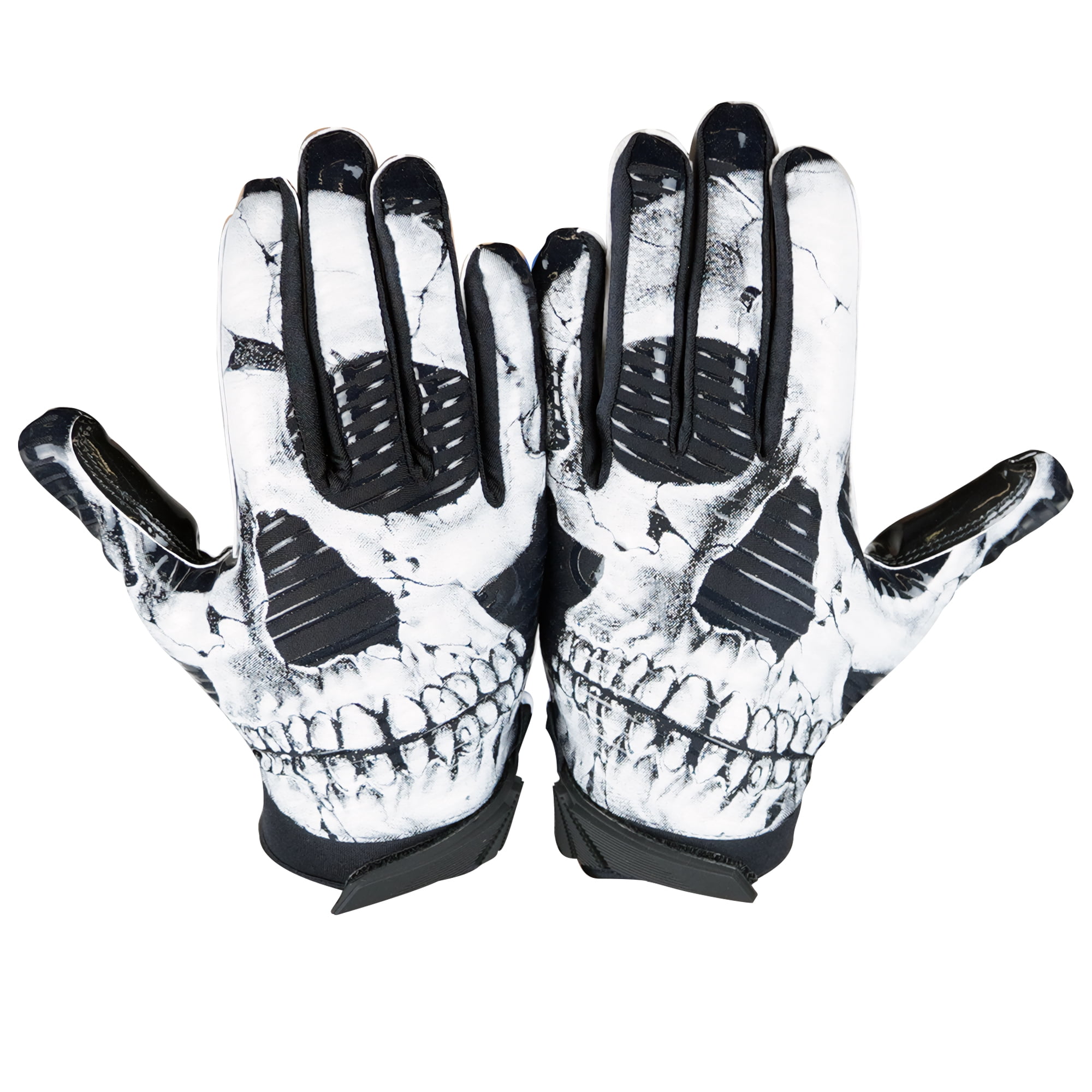 Battle Sports Skull Face Cloaked Adult Football Receiver Gloves - Medium