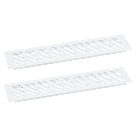 Unique Bargains Air Vents Cover, 2Pcs 400 x 100mm Aluminum Alloy Mesh Air Return Vent Cover, Louvered Ventilation Grille (White)