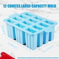 thumbnail image 7 of Popsicles Molds,Silicone ice Pop Mold Food Grade Cakesicles Mold For ice Cream 50 Popsicle Sticks (Blue,12 Cavities), 7 of 7