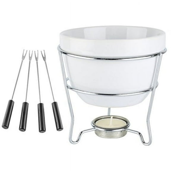 Home Essentials & Beyond 73024 White Chocolate Fondue Set in Color Box 5 D in, 1