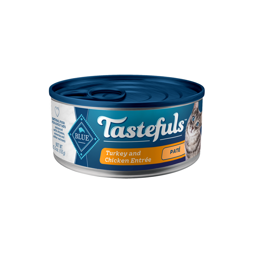 Blue Buffalo Tastefuls Natural Pate Wet Cat Food, Turkey & Chicken