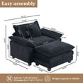 thumbnail image 3 of Comfy Couch,Gexpusm Oversized Armchair 43.7" Wide Large Modern Sofa for Living Room,Modern Recliner Chair,Upholstered Reading Chair, Single Sofa Lounge for Bedroom,Black, 3 of 8