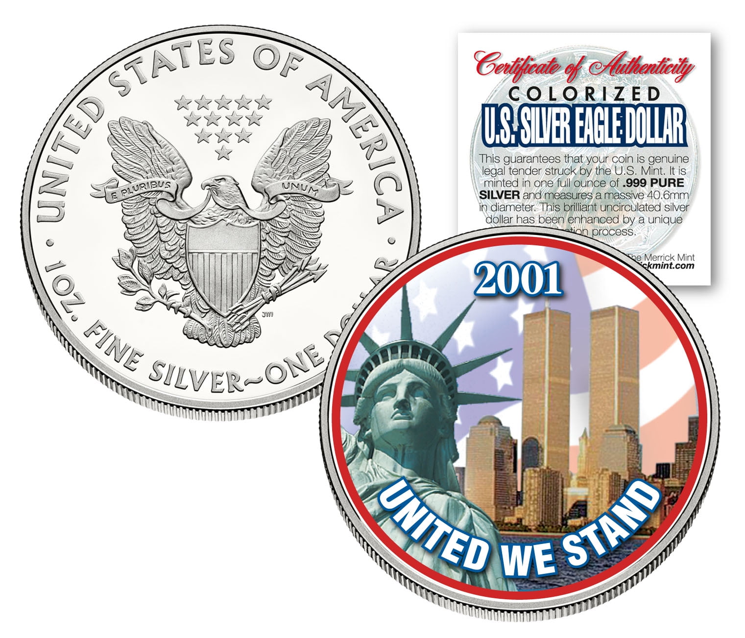 WORLD TRADE CENTER 18th Anniversary 2019 American Silver Eagle Dollar 1 OZ Coin 