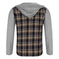 thumbnail image 4 of ZHANGDER Hoodies for Men Flannel Hooded Jacket Plaid Shirt Jackets with Pocket, Z-Navy XL, 4 of 5