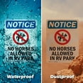 thumbnail image 6 of (2 Pack) No Horses Allowed In RV Park OSHA Notice Sign 10 Inch X 14 Inch Indoor / Outdoor Rust-Free Aluminum Metal Signs for Workplace, Workshop, and Construction Site, Made in the USA, 6 of 8
