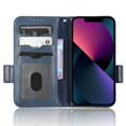 thumbnail image 5 of SaniMore Wallet Case for iPhone 15 6.1" 2023, Glitter PU Leather Case Triangle Pattern Card Slots Cash Pocket Kickstand Removeable Wrist Strip All-around Protective Magnetic Cover, Blue, 5 of 9