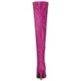 thumbnail image 4 of BLISSFUL STEP Women's Boots Glitter Point Toe Stiletto Heels Over The Knee High Boots Hot Pink 9, 4 of 7