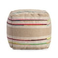 thumbnail image 2 of Jani  Soulard 20" x 20" x 20" Beige & Multicolor Square Pouf Ottoman, 2 of 3