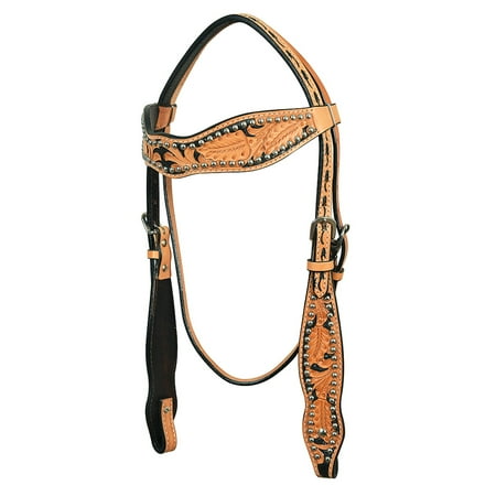 HILASON Western Horse Headstall Tack Genuine American Leather Tan