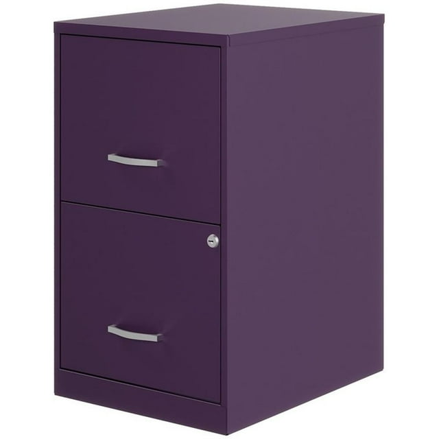 Pemberly Row 18"D 2 Drawer Metal Filing Cabinet-Midnight Purple