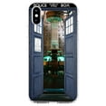 thumbnail image 1 of DistinctInk Clear Shockproof Hybrid Case for iPhone XS Max (6.5" Screen) - TPU Bumper, Acrylic Back, Tempered Glass Screen Protector - Open TARDIS - It's Bigger on the Inside, 1 of 5