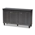 thumbnail image 3 of Baxton Studio Contemporary Dark Grey 12-pair Shoe Storage Cabinet, 3 of 5