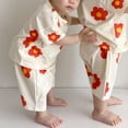 thumbnail image 3 of Conjunto de pijamas de verano para bebés de 0 a 5 años, ropa de descanso con estampado bonito, Top de manga corta + Pantalones cortos, ropa informal para el hogar para niños y niñas de 2 uds., 3 of 6