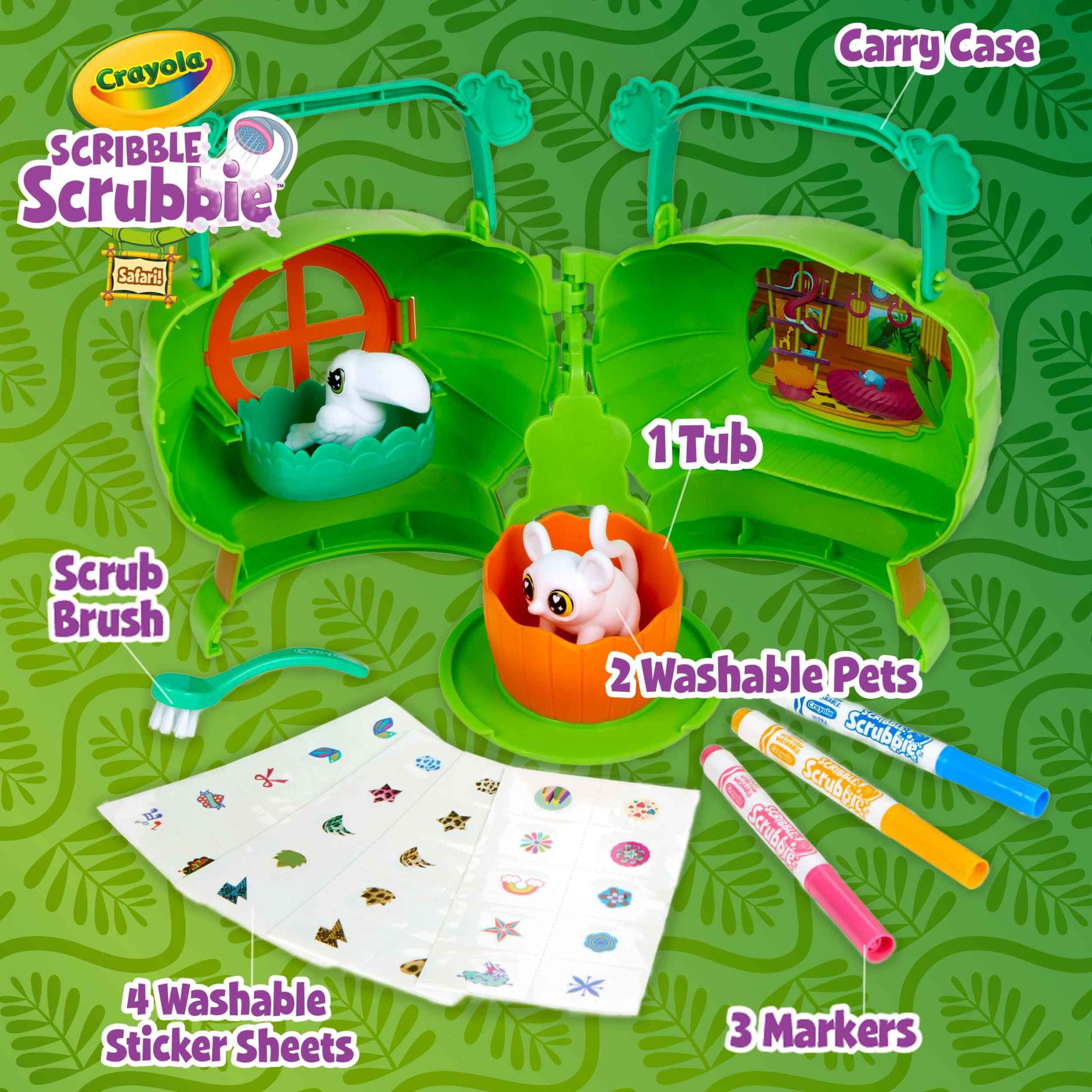Crayola Scribble Scrubbie Pets Safari Treehouse Toy Set, Coloring Gift for Kids, Jungle Arts & Crafts