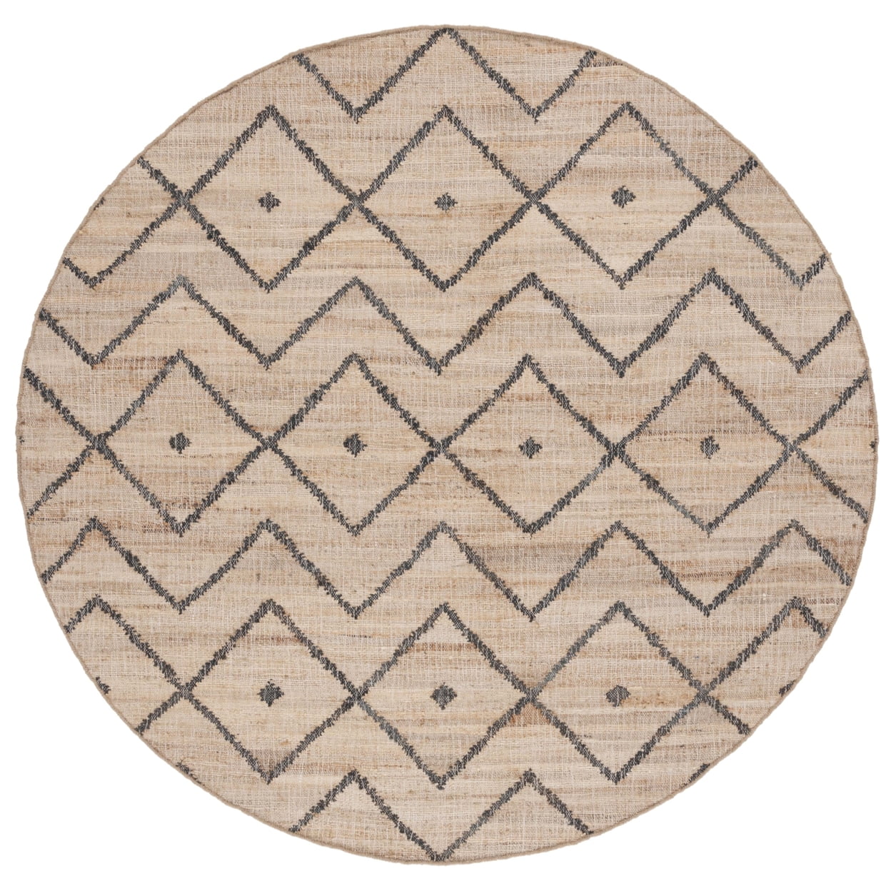 SAFAVIEH Kilim Wesley Geometric Area Rug, Natural/Charcoal, 7' x 7' Square