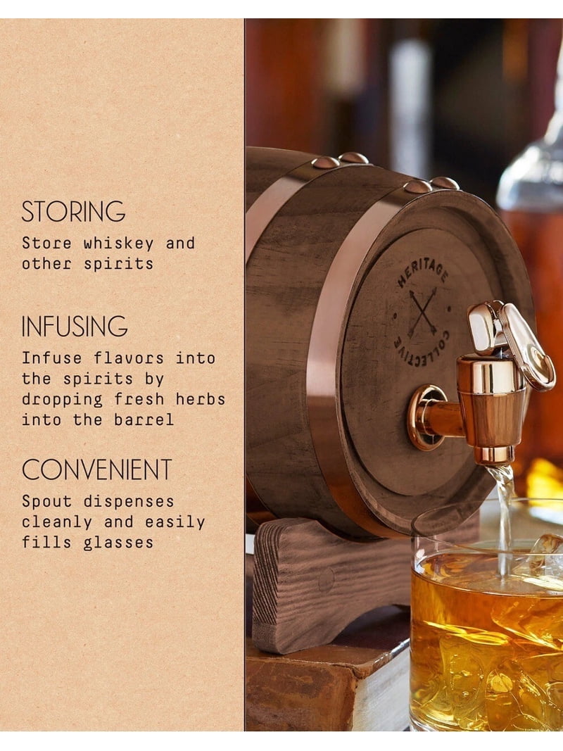 Studio Mercantile Miniature Wood Whiskey Barrel Dispenser