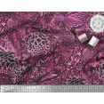 thumbnail image 3 of Soimoi Pink Cotton Cambric Fabric Fish & Leopard Animal Skin Printed Craft Fabric by the Yard 42 Inch Wide, 3 of 3