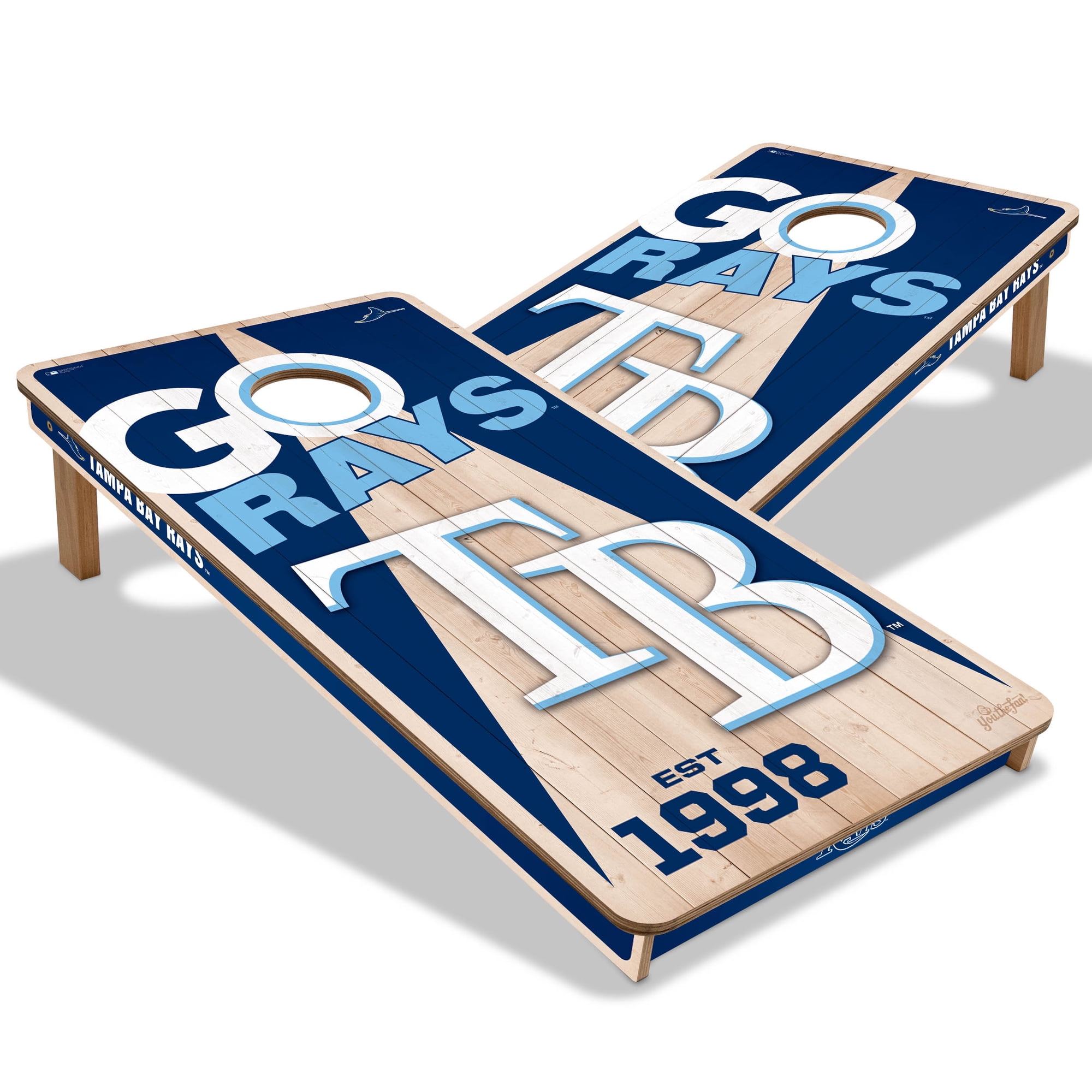 YouTheFan MLB Tampa Bay Rays 2 x 4 Cornhole Game No Bags