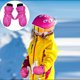 thumbnail image 4 of Cateissary 1 par de manoplas para niños, impermeables, para invierno, regalos fáciles de combinar, portátiles, adorables, actividades al aire Suministros térmicos Rosa roja 1, 4 of 5