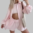 thumbnail image 6 of MAIHAN Linen Set Women Long Sleeve Shirt and Ruffle Shorts Women 2 Piece Outfits Sets Casual Summer Travel Outfits for Women Two Piece Outfit, 6 of 8