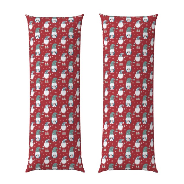Balery Gnome And Snowflakes Funda Protectora para Almohada Corporal de Algodón Hipoalergénico con Cierre(55 x 21 pulgadas), Almohadas No Incluidas