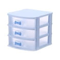 thumbnail image 1 of Mini cajón organizador organizador organizador de joyas soporte de cajas de almacenamiento pequeños organizador con cajones para la oficina de arte de Azul 3 nivel, 1 of 8