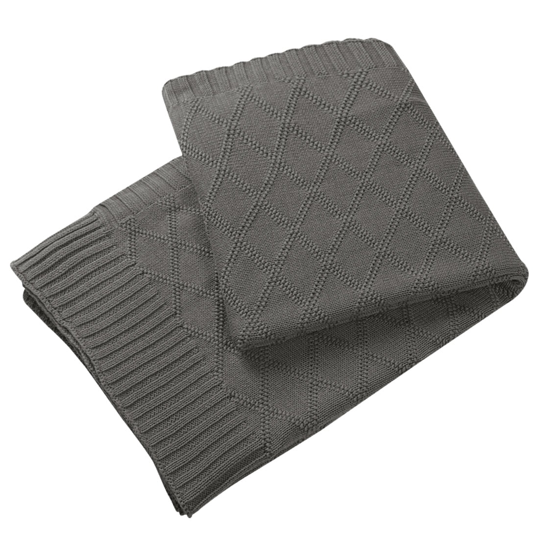 Unique Bargains Diamond Cotton Lightweight Throw, 60" x 50", Gray