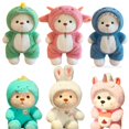 thumbnail image 2 of Sin actividad 25/35 cm creativo Cosplay conjunto oso de peluche lindo animal de peluche conejito tiburón dinosaurio muñeco de peluche juguete suave para niñas, 2 of 5