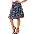 thumbnail image 4 of INSPIRE CHIC Women's Floral Printed Knee Length A-Line Summer Skirt, 4 of 4